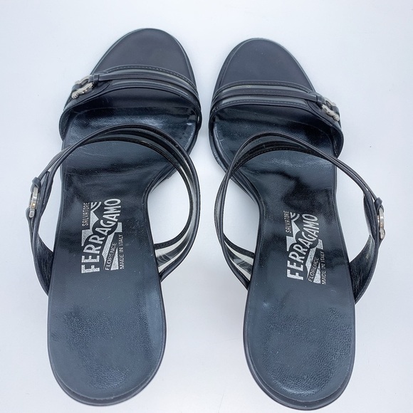 Salvatore Ferragamo Slide Heel Sandal in Black - Picture 6 of 13